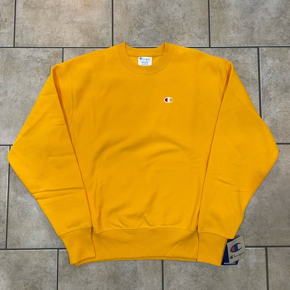 Champion Other - Champion Gold Reverse Weave Crew Sweater, Size M, 24X29